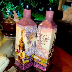 Two ceramic bottles, new.